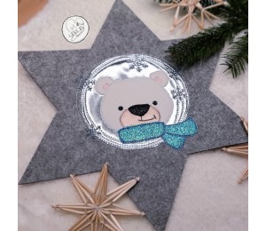 Stickdatei - Winterfreunde Doodle Appli Pinguin